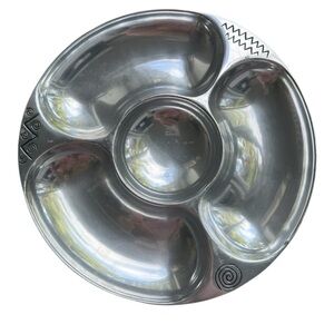 Silver Divided Decorative Serving Tray